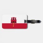 Étiquette À Bagage Drapeau de Gibraltar (Dos horizontal)