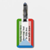 Étiquette À Bagage Drapeau de Guinée équatoriale Easy ID Personal (Dos Vertical)