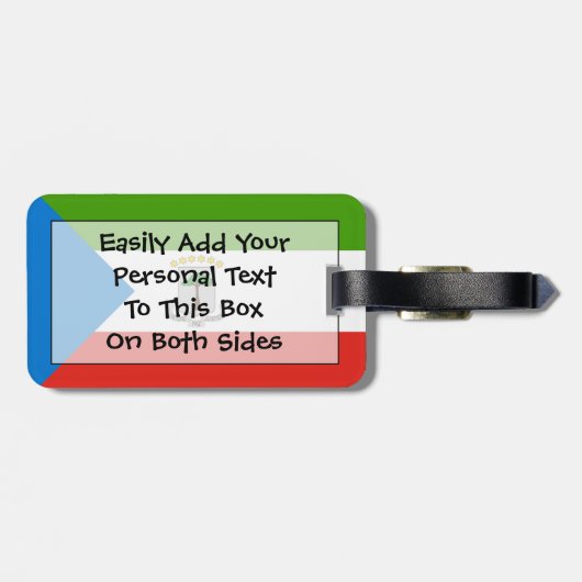 Étiquette À Bagage Drapeau de Guinée équatoriale Easy ID Personal (Dos horizontal)