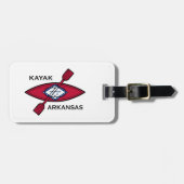 Étiquette À Bagage Drapeau de Kayak Arkansas (Devant horizontal)