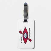 Étiquette À Bagage Drapeau de Kayak Arkansas (Dos Vertical)