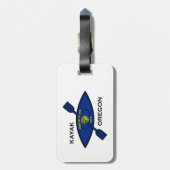 Étiquette À Bagage Drapeau de Kayak Oregon (Dos Vertical)