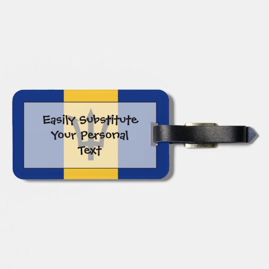 Étiquette À Bagage Drapeau de la Barbade Easy ID Personal (Dos horizontal)