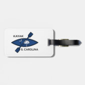 Étiquette À Bagage Drapeau de la Caroline du Sud Kayak (Dos horizontal)