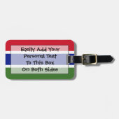 Étiquette À Bagage Drapeau de la Gambie Easy ID personnel (Devant horizontal)