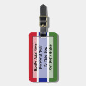 Étiquette À Bagage Drapeau de la Gambie Easy ID personnel (Devant Vertical)