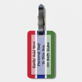 Étiquette À Bagage Drapeau de la Gambie Easy ID personnel (Dos Vertical)