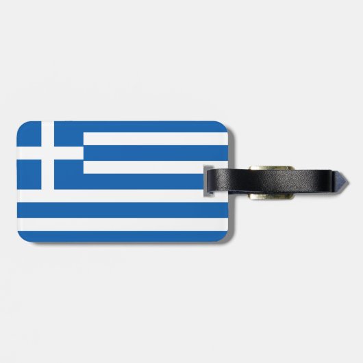 Étiquette À Bagage Drapeau de la Grèce (Dos horizontal)