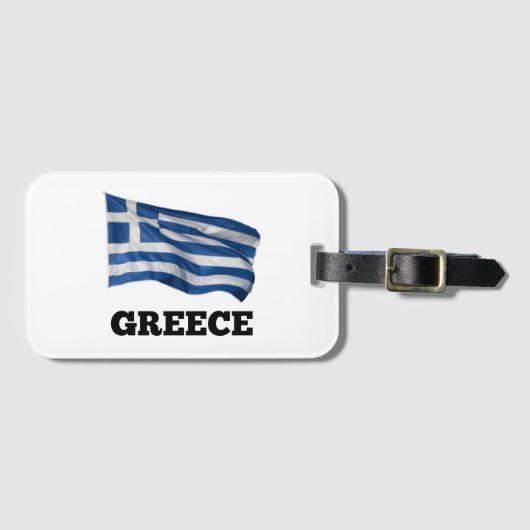 Étiquette À Bagage Drapeau de la Grèce (Devant Horizontal)