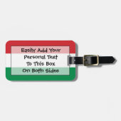 Étiquette À Bagage Drapeau de la Hongrie Easy ID Personal (Devant horizontal)