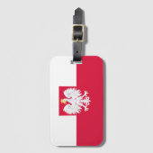 Étiquette À Bagage Drapeau de la Pologne (avec armoiries) (Devant Vertical)