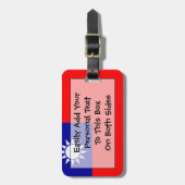 Étiquette À Bagage Drapeau de la République de Chine Personal Easy ID (Devant Vertical)