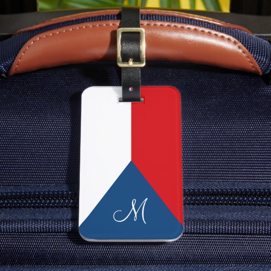 Étiquette À Bagage Drapeau de la République tchèque Monogrammed (Insitu Rectoal 2)