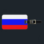 Étiquette À Bagage Drapeau de la Russie Bagage Tag avec bracelet en c<br><div class="desc">Drapeau de la Russie Bagage Tag avec bracelet en cuir</div>
