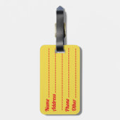 Étiquette À Bagage Drapeau de la Sicile, étiquette de bagage (Dos Vertical)