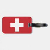 Étiquette À Bagage Drapeau de la Suisse (Dos horizontal)