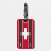Étiquette À Bagage Drapeau de la Suisse (Dos Vertical)