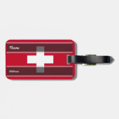 Étiquette À Bagage Drapeau de la Suisse (Dos horizontal)