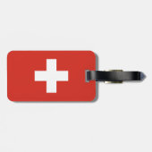 Étiquette À Bagage drapeau de la Suisse - croix blanche (Dos horizontal)