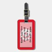 Étiquette À Bagage Drapeau de la Tunisie Easy ID Personal (Devant Vertical)