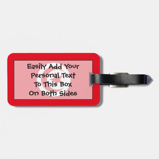 Étiquette À Bagage Drapeau de la Tunisie Easy ID Personal (Dos horizontal)