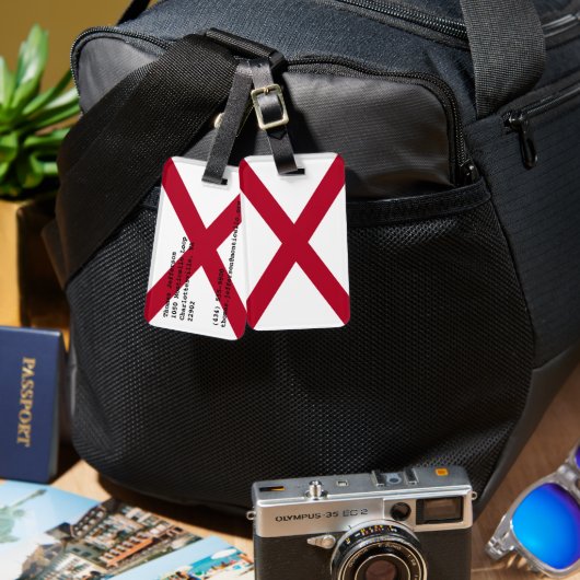 Étiquette À Bagage Drapeau de l'Alabama (Recto & Verso)