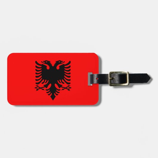 Étiquette À Bagage Drapeau de l'Albanie (Devant horizontal)