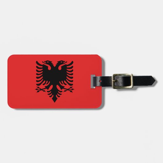 Étiquette À Bagage Drapeau de l'Albanie (Devant horizontal)