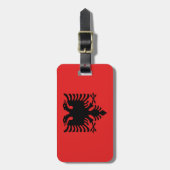 Étiquette À Bagage Drapeau de l'Albanie (Devant Vertical)