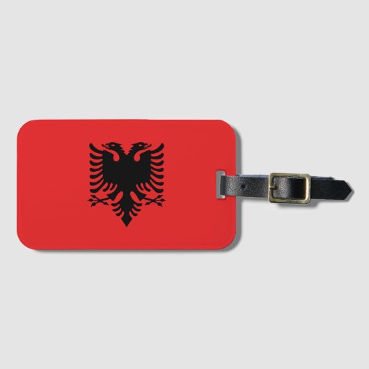Étiquette À Bagage Drapeau de l'Albanie (Devant Horizontal)