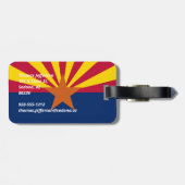 Étiquette À Bagage Drapeau de l'Arizona (Dos horizontal)