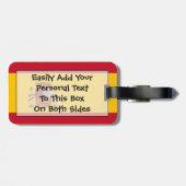 Étiquette À Bagage Drapeau de l'Espagne Easy ID Personal (Dos horizontal)