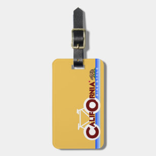 Étiquette À Bagage drapeau de l'état de Californie à vélo