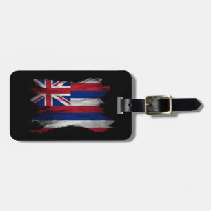 Étiquette À Bagage Drapeau de l'État d'Hawaii brush stroke, drapeau d