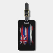 Étiquette À Bagage Drapeau de l'État d'Hawaii brush stroke, drapeau d (Devant Vertical)