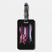 Étiquette À Bagage Drapeau de l'État d'Hawaii brush stroke, drapeau d (Dos Vertical)
