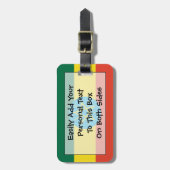 Étiquette À Bagage Drapeau de l'Ethiopie Easy ID Personal (Devant Vertical)