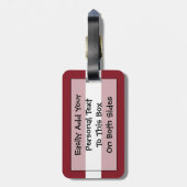 Étiquette À Bagage Drapeau de Lettonie Personal Easy ID (Dos Vertical)