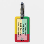 Étiquette À Bagage Drapeau de l'identification facile de la (Dos Vertical)