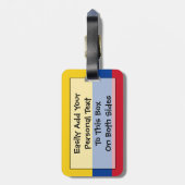 Étiquette À Bagage Drapeau de l'identification facile de la Colombie (Dos Vertical)