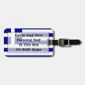 Étiquette À Bagage Drapeau de l'identification facile de la Grèce (Devant horizontal)