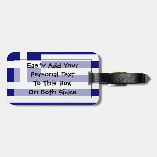 Étiquette À Bagage Drapeau de l'identification facile de la Grèce (Dos horizontal)