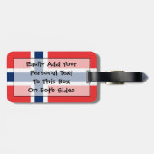 Étiquette À Bagage Drapeau de l'identification facile de la Norvège (Dos horizontal)