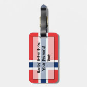 Étiquette À Bagage Drapeau de l'identification facile de la Norvège (Dos Vertical)