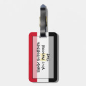 Étiquette À Bagage Drapeau de l'identification facile de l'Egypte (Dos Vertical)