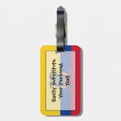 Étiquette À Bagage Drapeau de l'identification facile de l'Equateur (Dos Vertical)