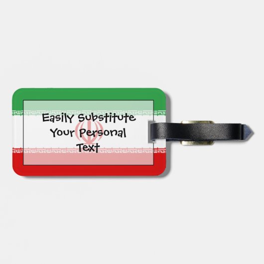 Étiquette À Bagage Drapeau de l'identification facile de l'Iran (Dos horizontal)