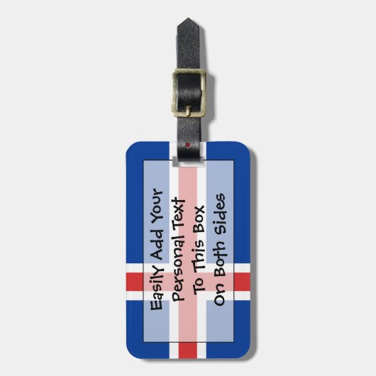 Étiquette À Bagage Drapeau de l'identification facile de l'Islande (Devant Vertical)