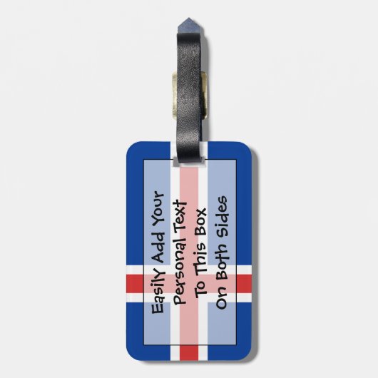Étiquette À Bagage Drapeau de l'identification facile de l'Islande (Dos Vertical)