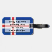 Étiquette À Bagage Drapeau de l'identification facile de l'Islande (Dos horizontal)